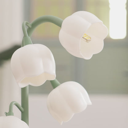 Bell Orchid Table Lamp | Elegant Floral Indoor Accent Light In Metal and Polycarbonate Shades
