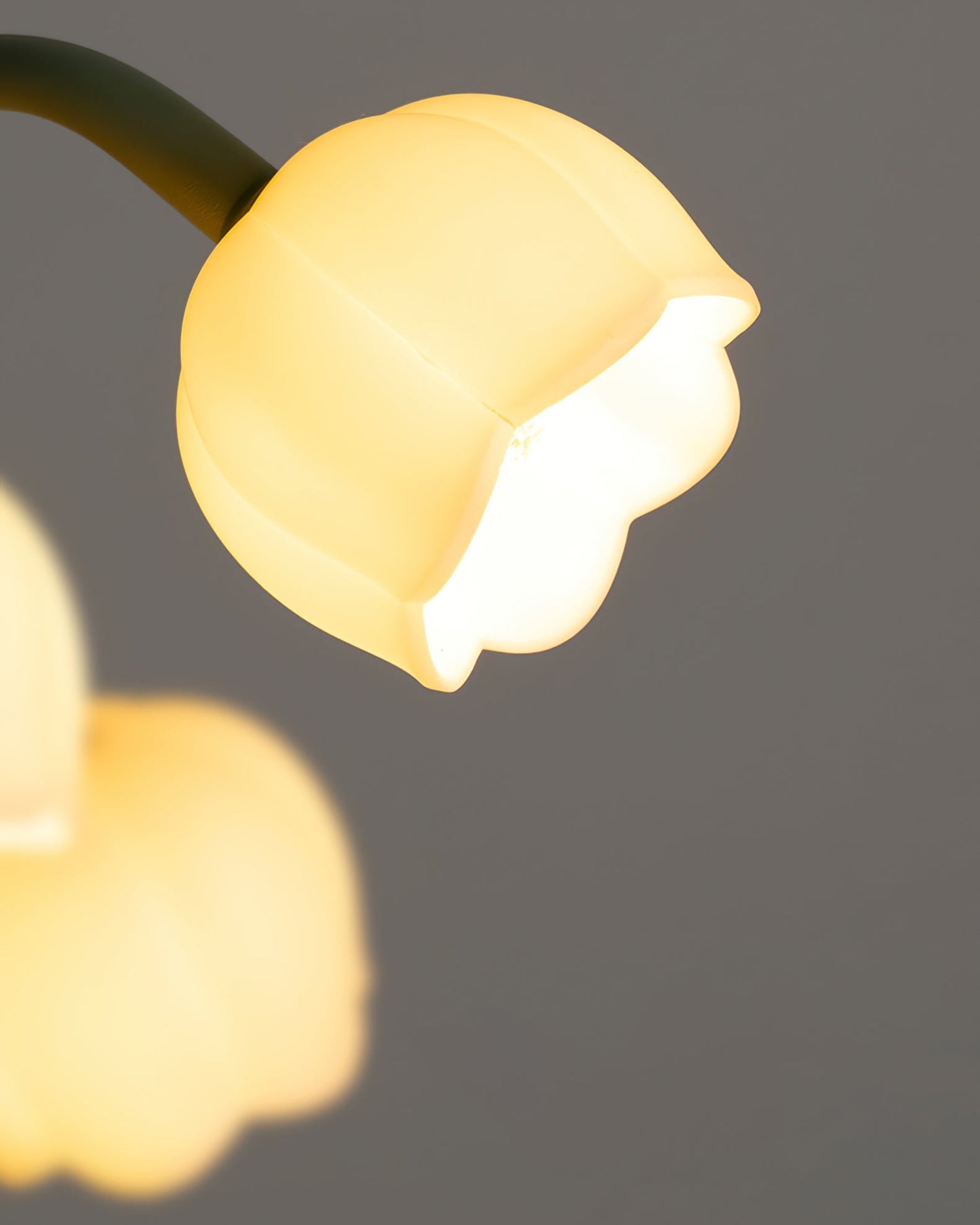 Bell Orchid Table Lamp | Elegant Floral Indoor Accent Light In Metal and Polycarbonate Shades
