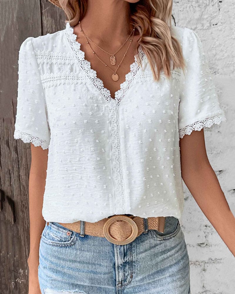Liora Lace Trim Blouse