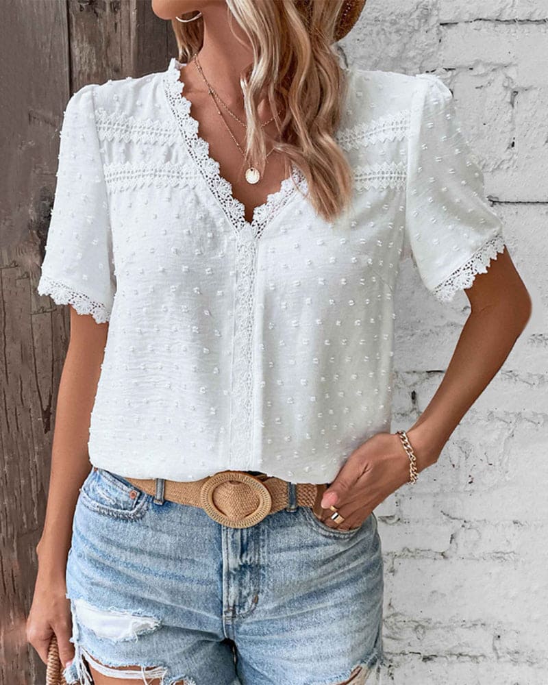 Liora Lace Trim Blouse