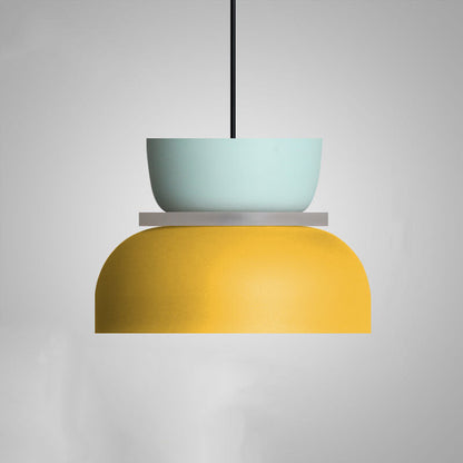 Nordic Macaron Pendant Light | Scandinavian Two Tone Metal Shade In Three Bold Shade Sizes