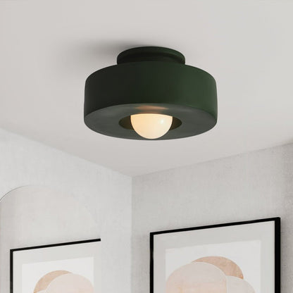 Cylara Ceiling Light | Geometric Nordic Cylinder Design In Three Matte Painted Shade Colours