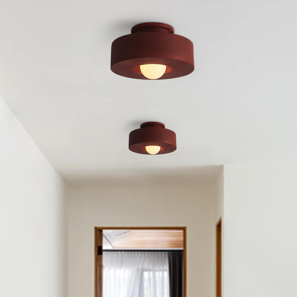 Cylara Ceiling Light | Geometric Nordic Cylinder Design In Three Matte Painted Shade Colours