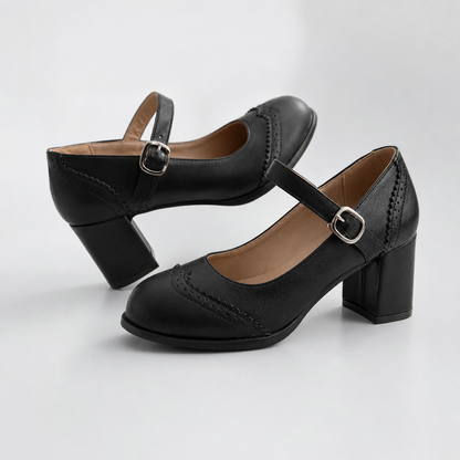 Kristenyah Brogue Block Heel Mary Jane Pumps