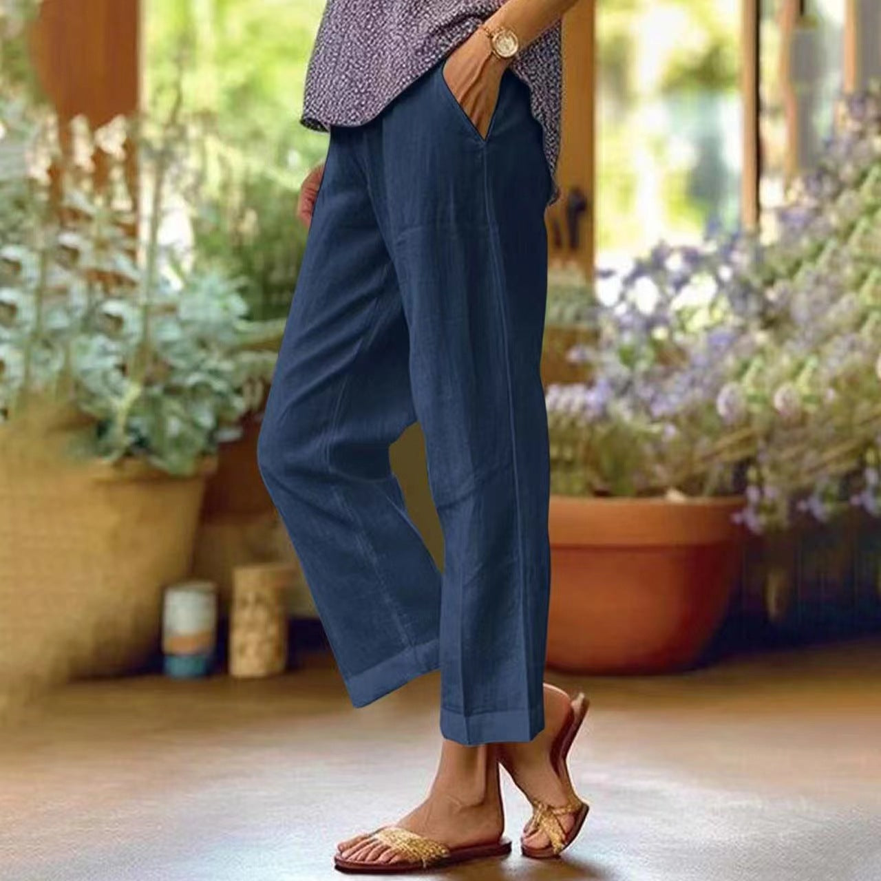 Tova Cropped Linen Trousers