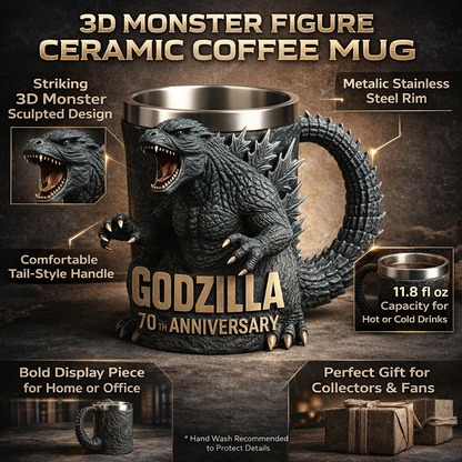 3D Sculpted Monster Coffee Mug | Ceramic Novelty Drinkware Gift For Coffee and Tea Drinkers