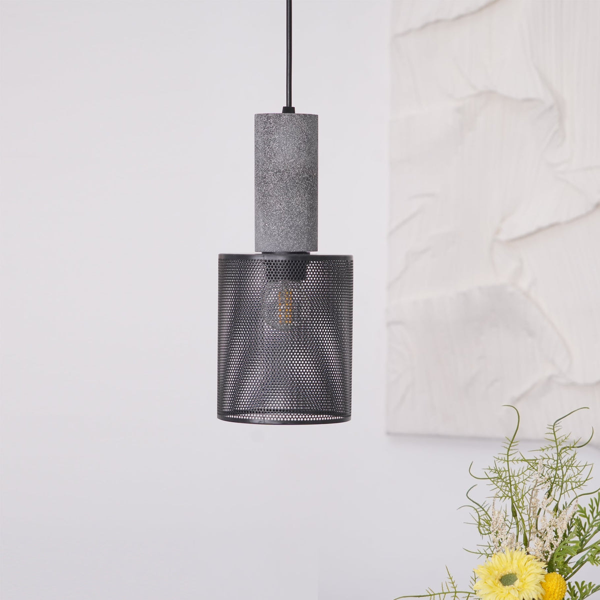 Urban Concrete Pendant Light | Industrial LED Hanging Lamp For Kitchen Islands, Bars and Bedsides