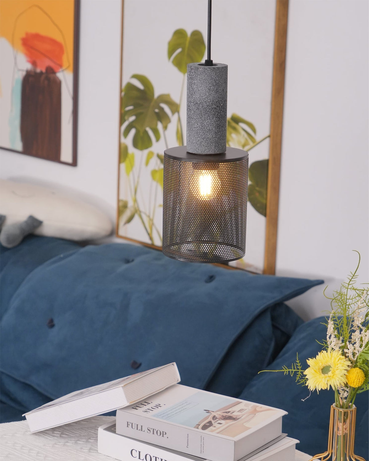 Urban Concrete Pendant Light | Industrial LED Hanging Lamp For Kitchen Islands, Bars and Bedsides