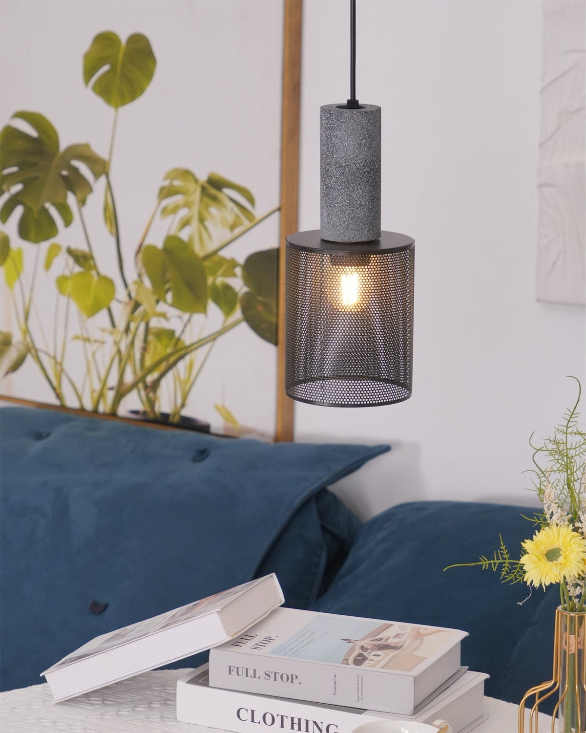 Urban Concrete Pendant Light | Industrial LED Hanging Lamp For Kitchen Islands, Bars and Bedsides
