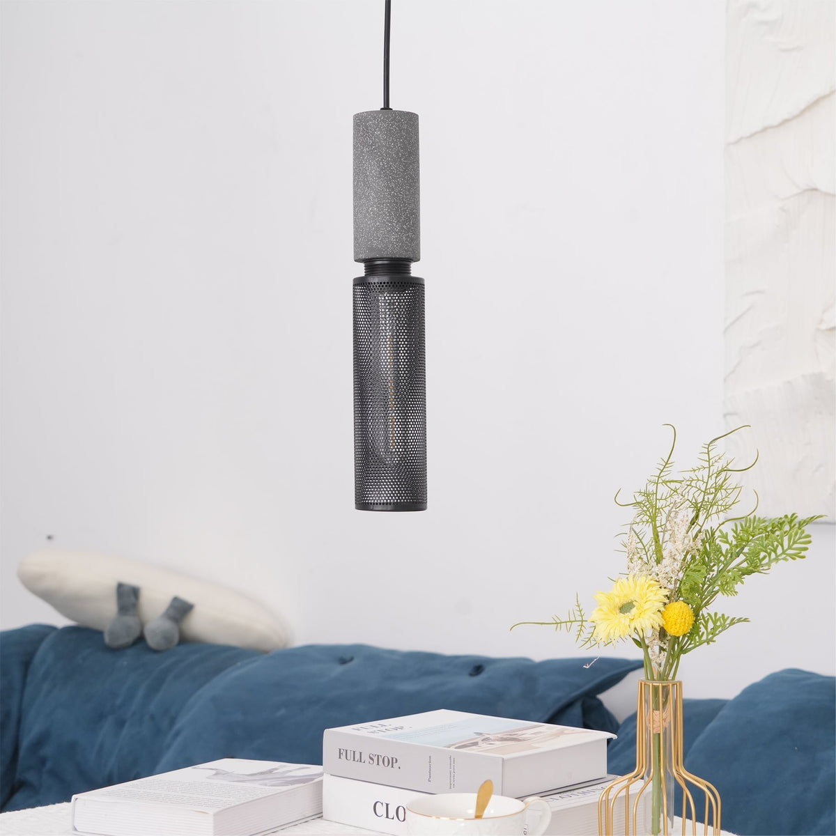 Urban Concrete Pendant Light | Industrial LED Hanging Lamp For Kitchen Islands, Bars and Bedsides