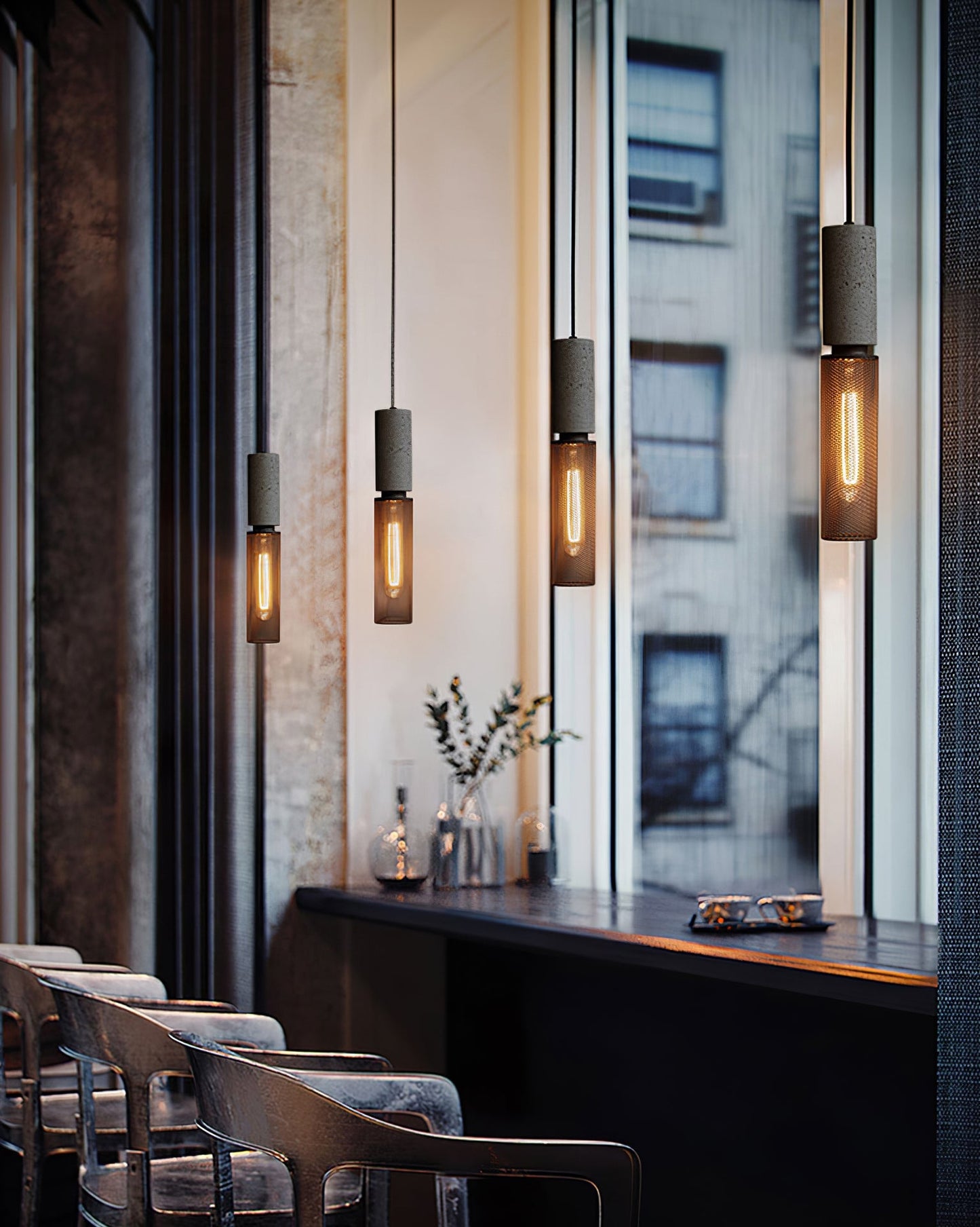 Urban Concrete Pendant Light | Industrial LED Hanging Lamp For Kitchen Islands, Bars and Bedsides