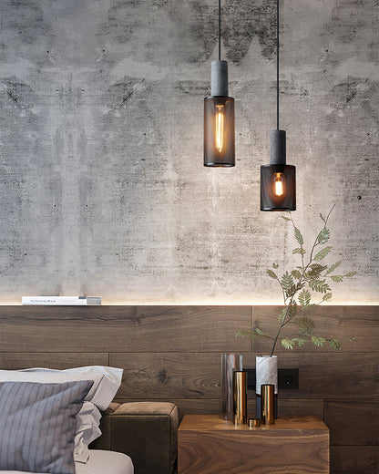 Urban Concrete Pendant Light | Industrial LED Hanging Lamp For Kitchen Islands, Bars and Bedsides