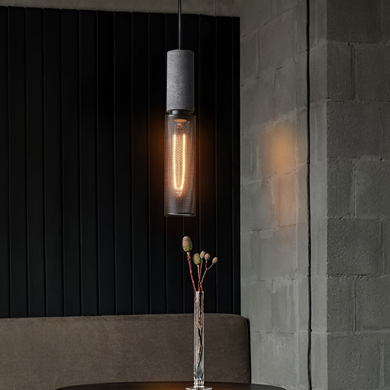 Urban Concrete Pendant Light | Industrial LED Hanging Lamp For Kitchen Islands, Bars and Bedsides