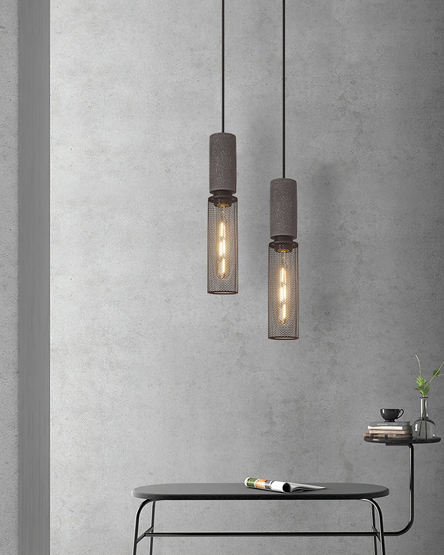 Urban Concrete Pendant Light | Industrial LED Hanging Lamp For Kitchen Islands, Bars and Bedsides