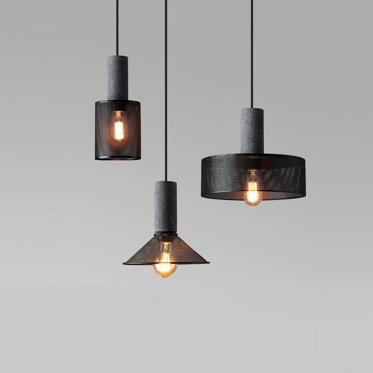 Urban Concrete Pendant Light | Industrial LED Hanging Lamp For Kitchen Islands, Bars and Bedsides