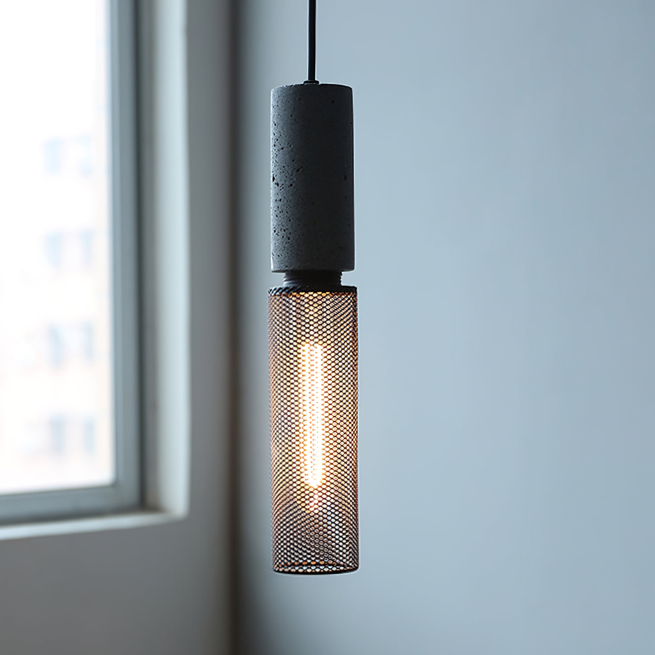 Urban Concrete Pendant Light | Industrial LED Hanging Lamp For Kitchen Islands, Bars and Bedsides