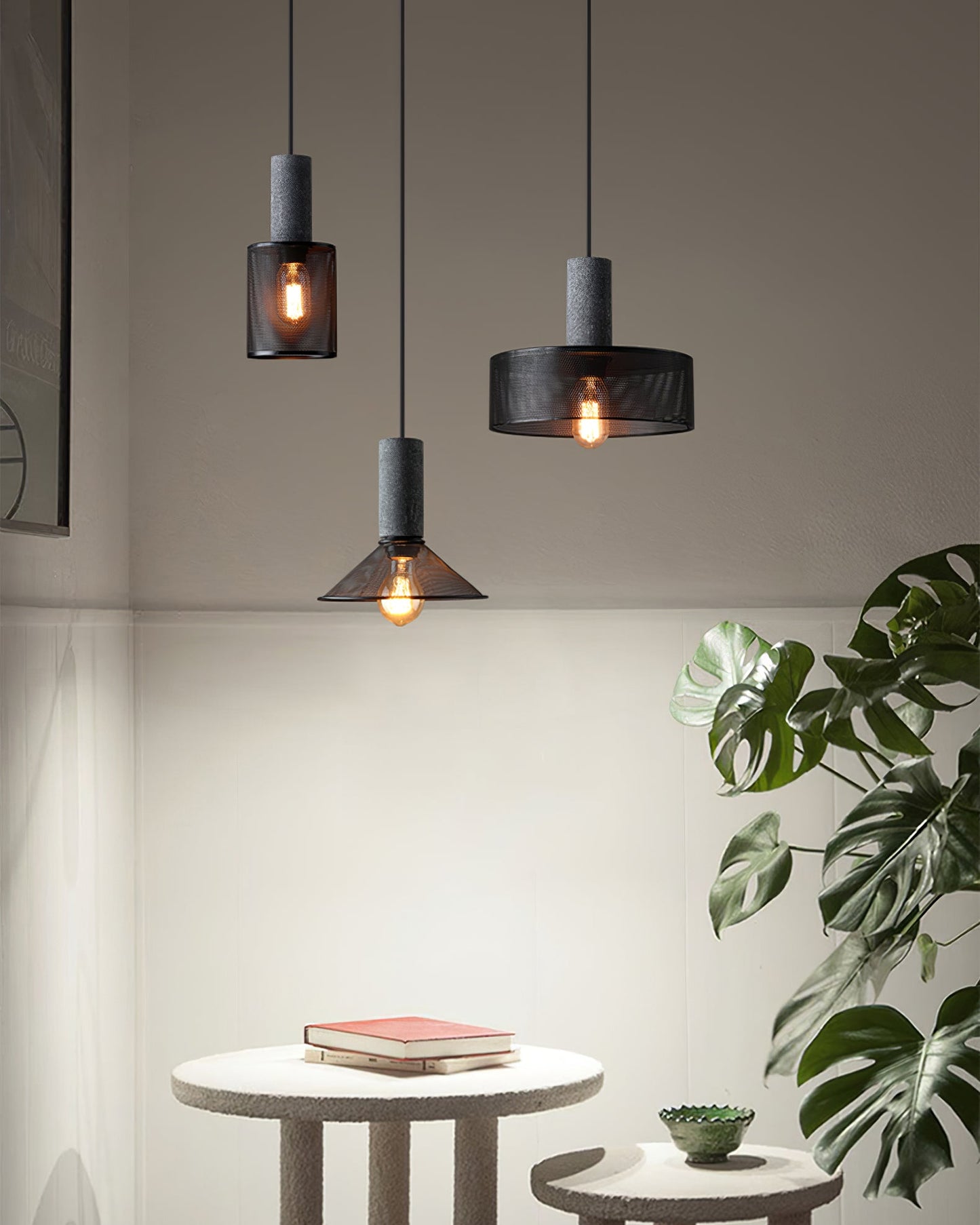 Urban Concrete Pendant Light | Industrial LED Hanging Lamp For Kitchen Islands, Bars and Bedsides