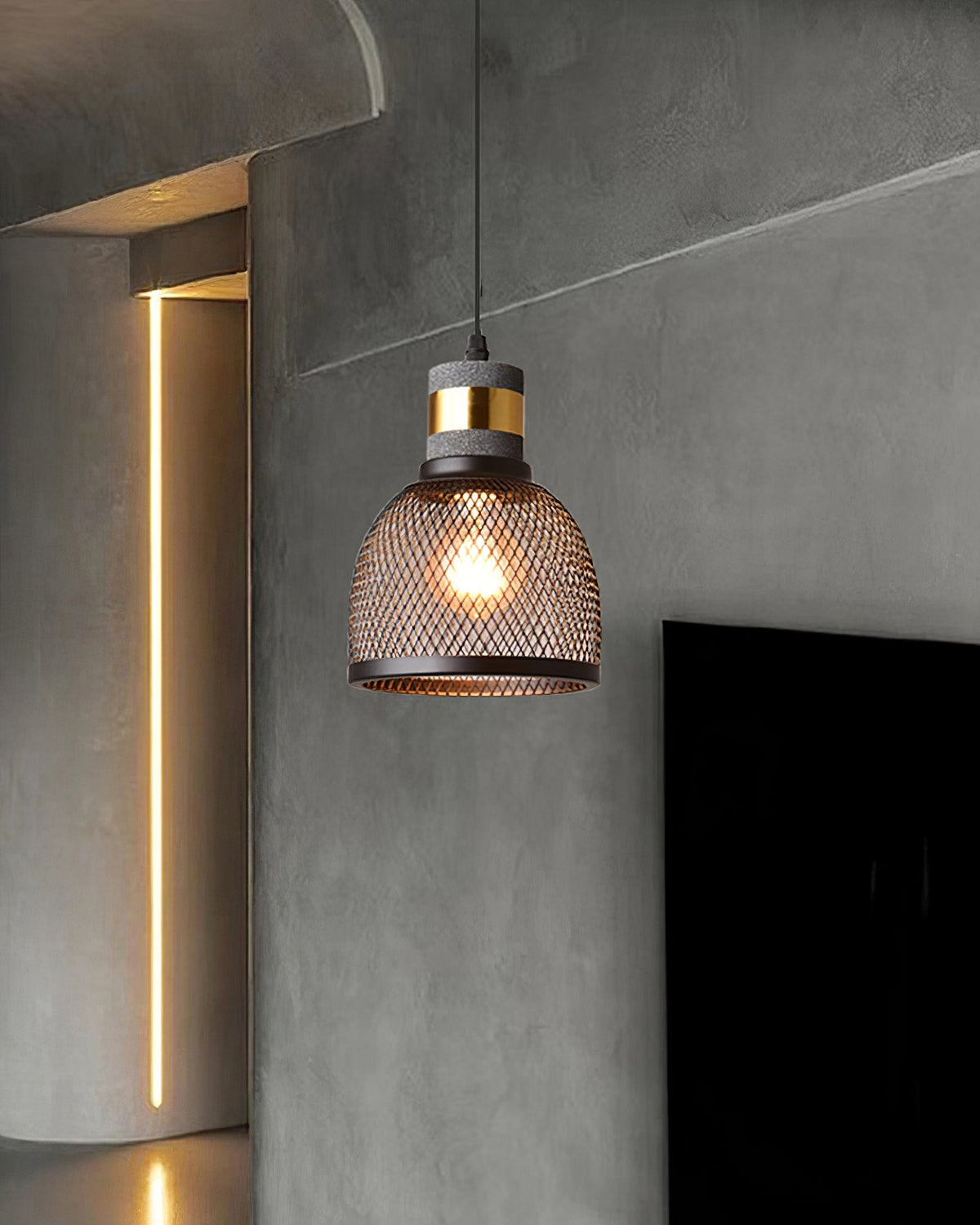 Urban Concrete Pendant Light | Industrial LED Hanging Lamp For Kitchen Islands, Bars and Bedsides
