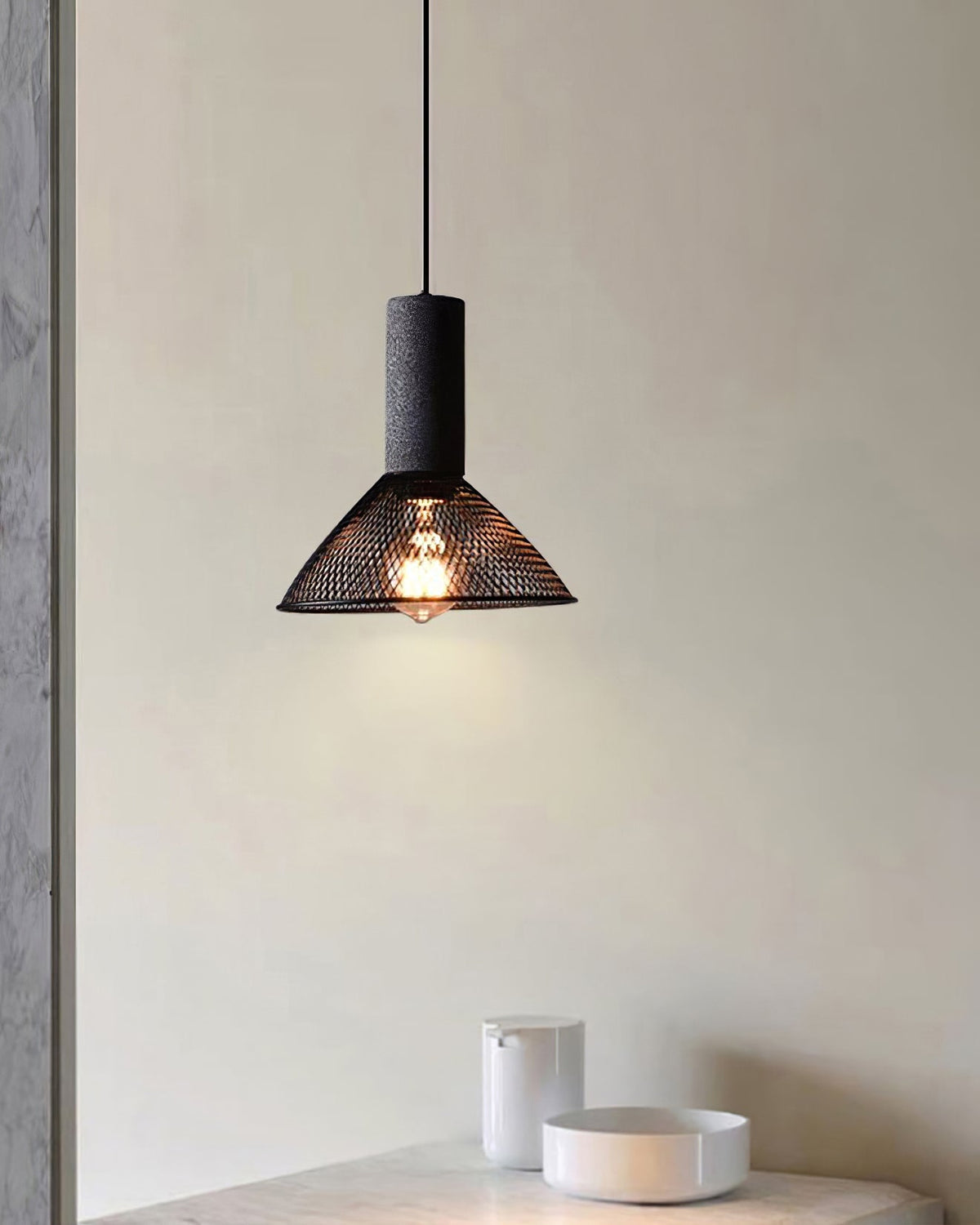 Urban Concrete Pendant Light | Industrial LED Hanging Lamp For Kitchen Islands, Bars and Bedsides