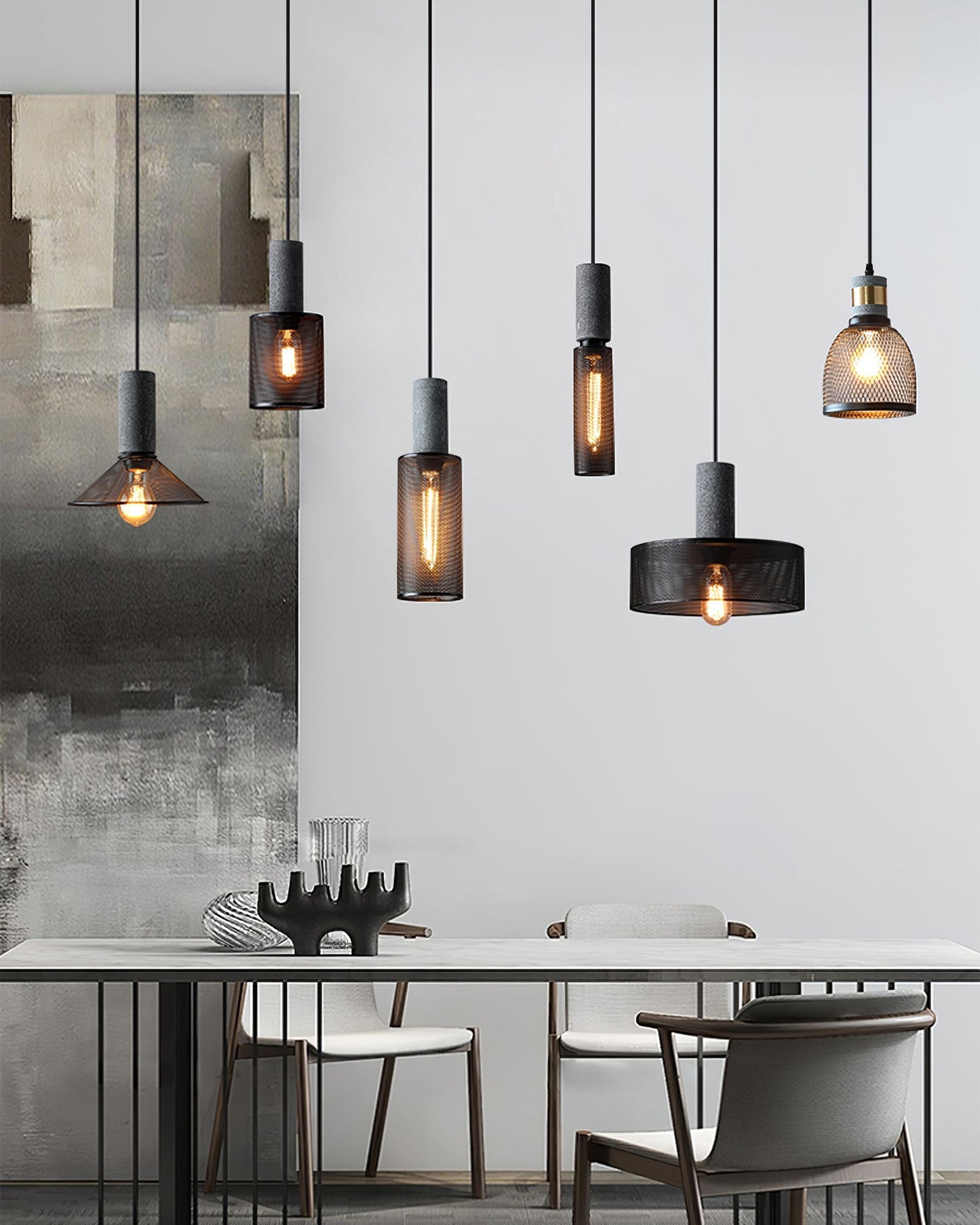 Urban Concrete Pendant Light | Industrial LED Hanging Lamp For Kitchen Islands, Bars and Bedsides