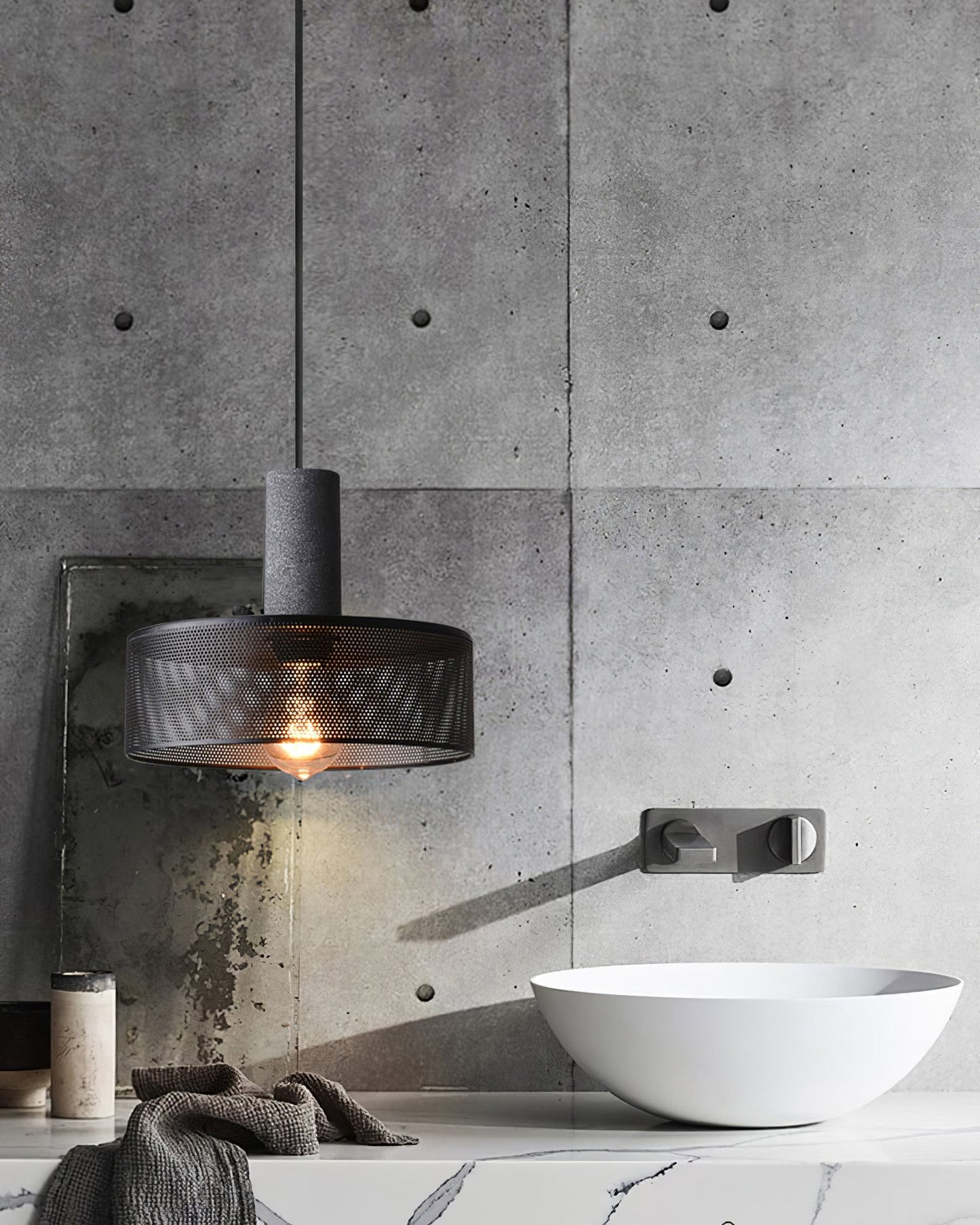 Urban Concrete Pendant Light | Industrial LED Hanging Lamp For Kitchen Islands, Bars and Bedsides
