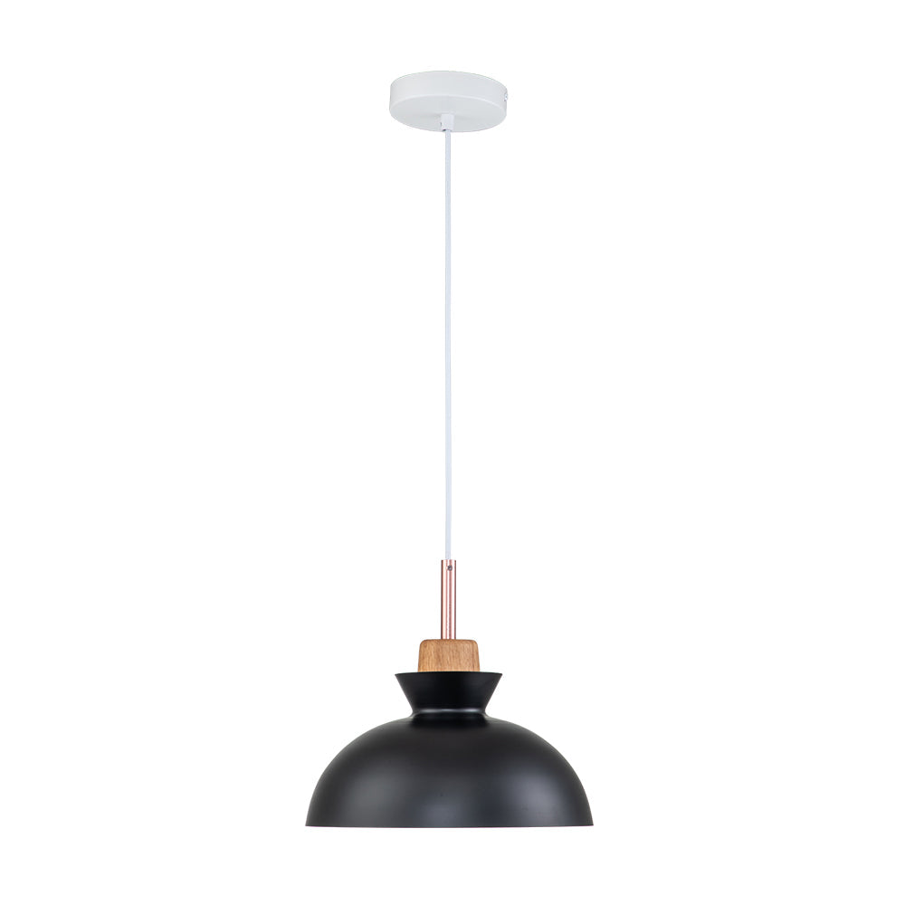 Modern Single Pendant Dome Light | Scandinavian Metal Hanging Lamp In Nine Bold Colourways