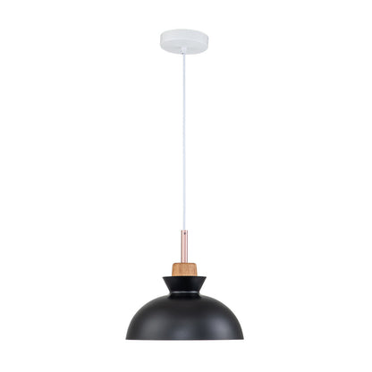 Modern Single Pendant Dome Light | Scandinavian Metal Hanging Lamp In Nine Bold Colourways