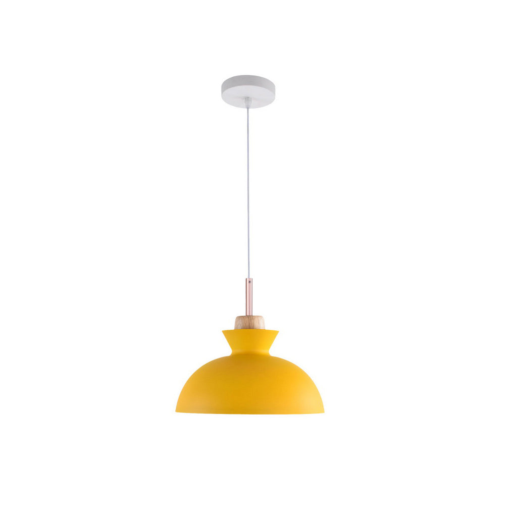 Modern Single Pendant Dome Light | Scandinavian Metal Hanging Lamp In Nine Bold Colourways