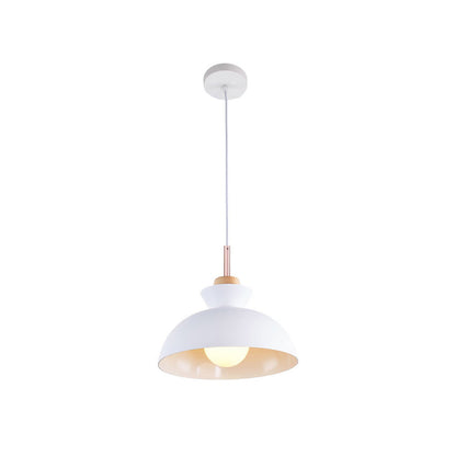 Modern Single Pendant Dome Light | Scandinavian Metal Hanging Lamp In Nine Bold Colourways