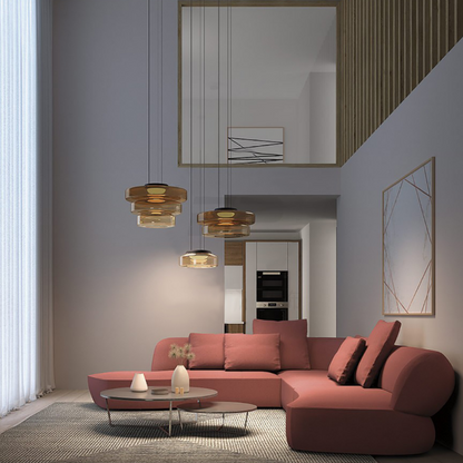 Glass Pendant Lamp | Bauhaus Style Hanging Light For Dining Rooms and Kitchen Island Counters