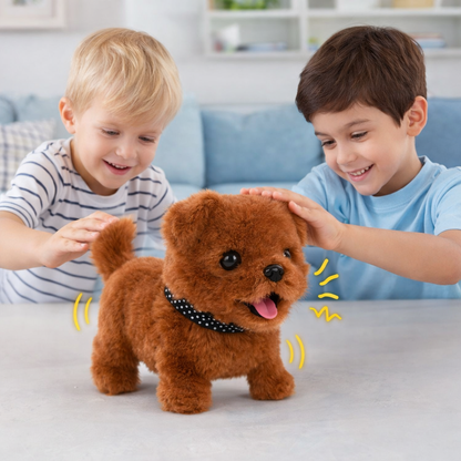 Interactive Robot Puppy Toy | Walking Barking Plush Dog For Children's Imaginative Indoor Play