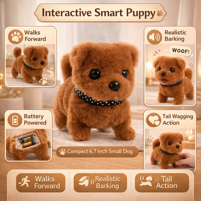 Interactive Robot Puppy Toy | Walking Barking Plush Dog For Children's Imaginative Indoor Play