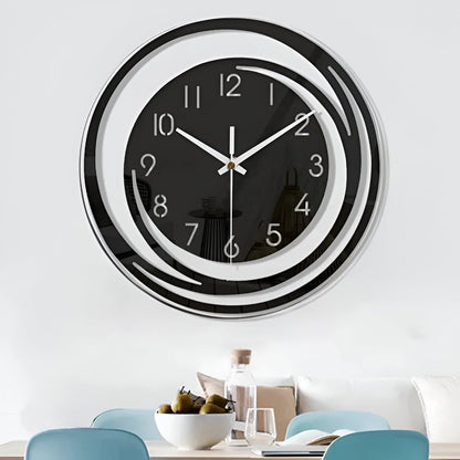 Velmora Wall Clock | Modern Black Acrylic Scandinavian Design For Offices, Halls and Studies