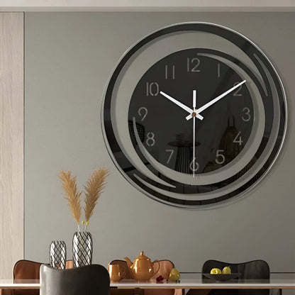 Velmora Wall Clock | Modern Black Acrylic Scandinavian Design For Offices, Halls and Studies