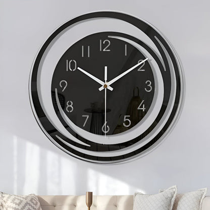 Velmora Wall Clock | Modern Black Acrylic Scandinavian Design For Offices, Halls and Studies