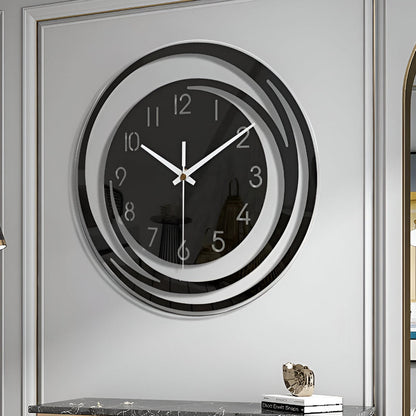 Velmora Wall Clock | Modern Black Acrylic Scandinavian Design For Offices, Halls and Studies