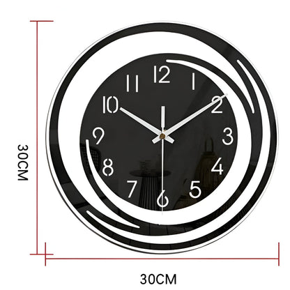 Velmora Wall Clock | Modern Black Acrylic Scandinavian Design For Offices, Halls and Studies