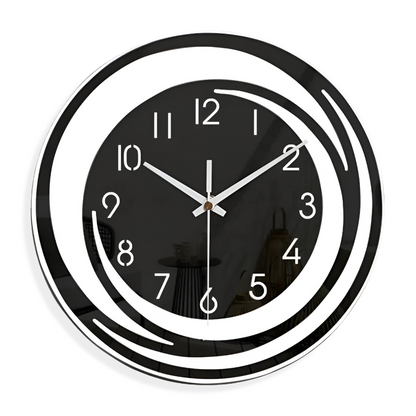Velmora Wall Clock | Modern Black Acrylic Scandinavian Design For Offices, Halls and Studies