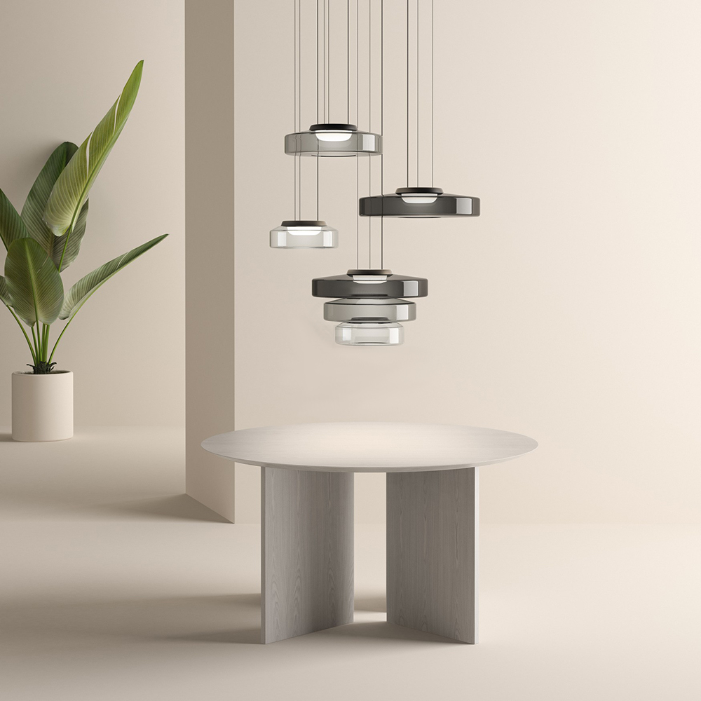 Glass Pendant Lamp | Bauhaus Style Hanging Light For Dining Rooms and Kitchen Island Counters
