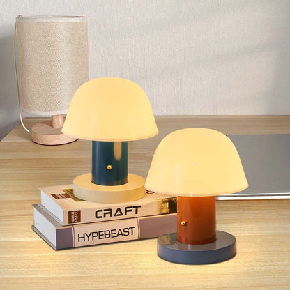 Mushroom Table Lamp | Modern Rechargeable Cordless LED Light For Tables, Travel and Camping
