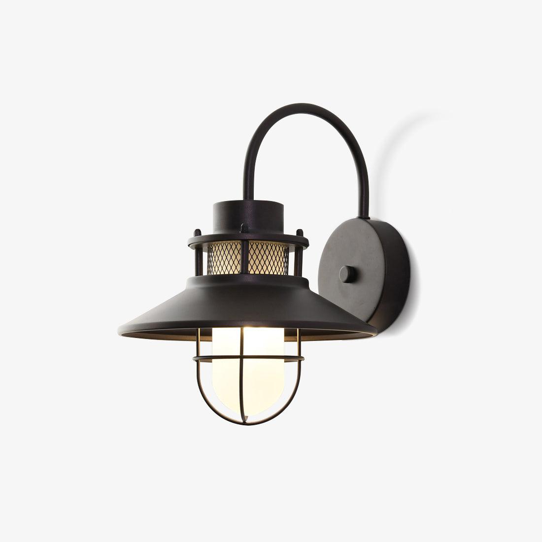 Forgeline Industrial Outdoor Wall Lamp | Waterproof Glass and Metal Fixture For Exterior Walls