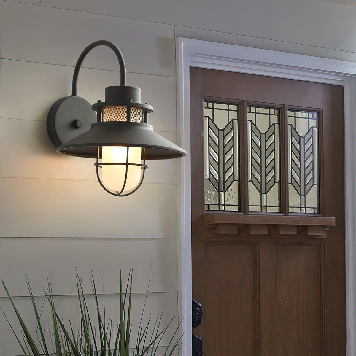 Forgeline Industrial Outdoor Wall Lamp | Waterproof Glass and Metal Fixture For Exterior Walls
