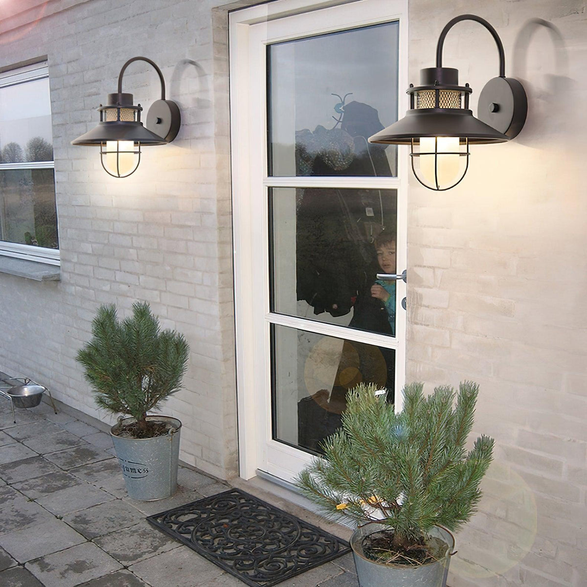 Forgeline Industrial Outdoor Wall Lamp | Waterproof Glass and Metal Fixture For Exterior Walls