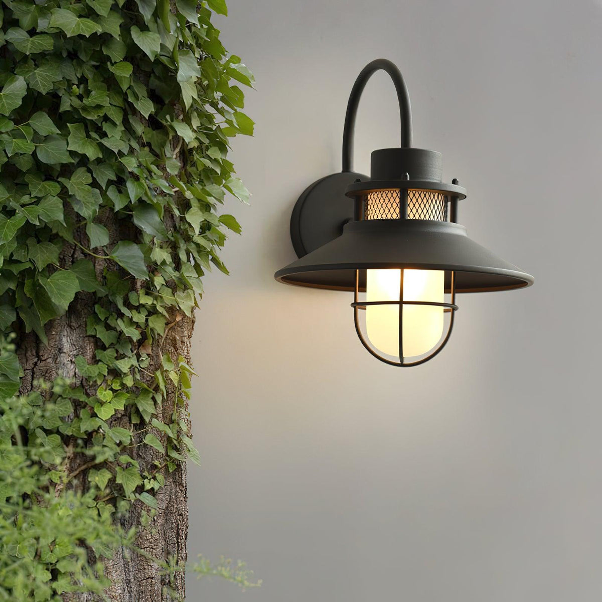 Forgeline Industrial Outdoor Wall Lamp | Waterproof Glass and Metal Fixture For Exterior Walls