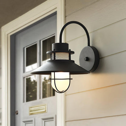 Forgeline Industrial Outdoor Wall Lamp | Waterproof Glass and Metal Fixture For Exterior Walls