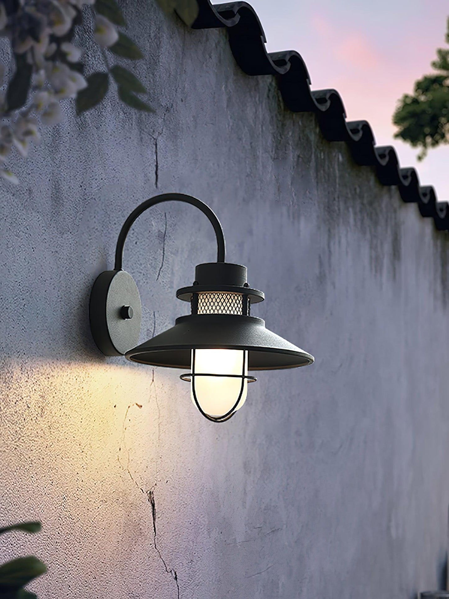 Forgeline Industrial Outdoor Wall Lamp | Waterproof Glass and Metal Fixture For Exterior Walls