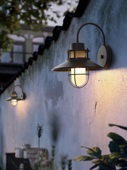 Forgeline Industrial Outdoor Wall Lamp | Waterproof Glass and Metal Fixture For Exterior Walls