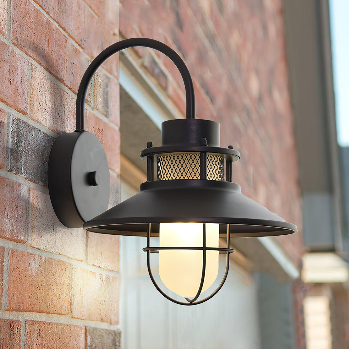Forgeline Industrial Outdoor Wall Lamp | Waterproof Glass and Metal Fixture For Exterior Walls