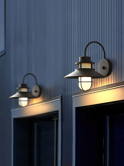 Forgeline Industrial Outdoor Wall Lamp | Waterproof Glass and Metal Fixture For Exterior Walls