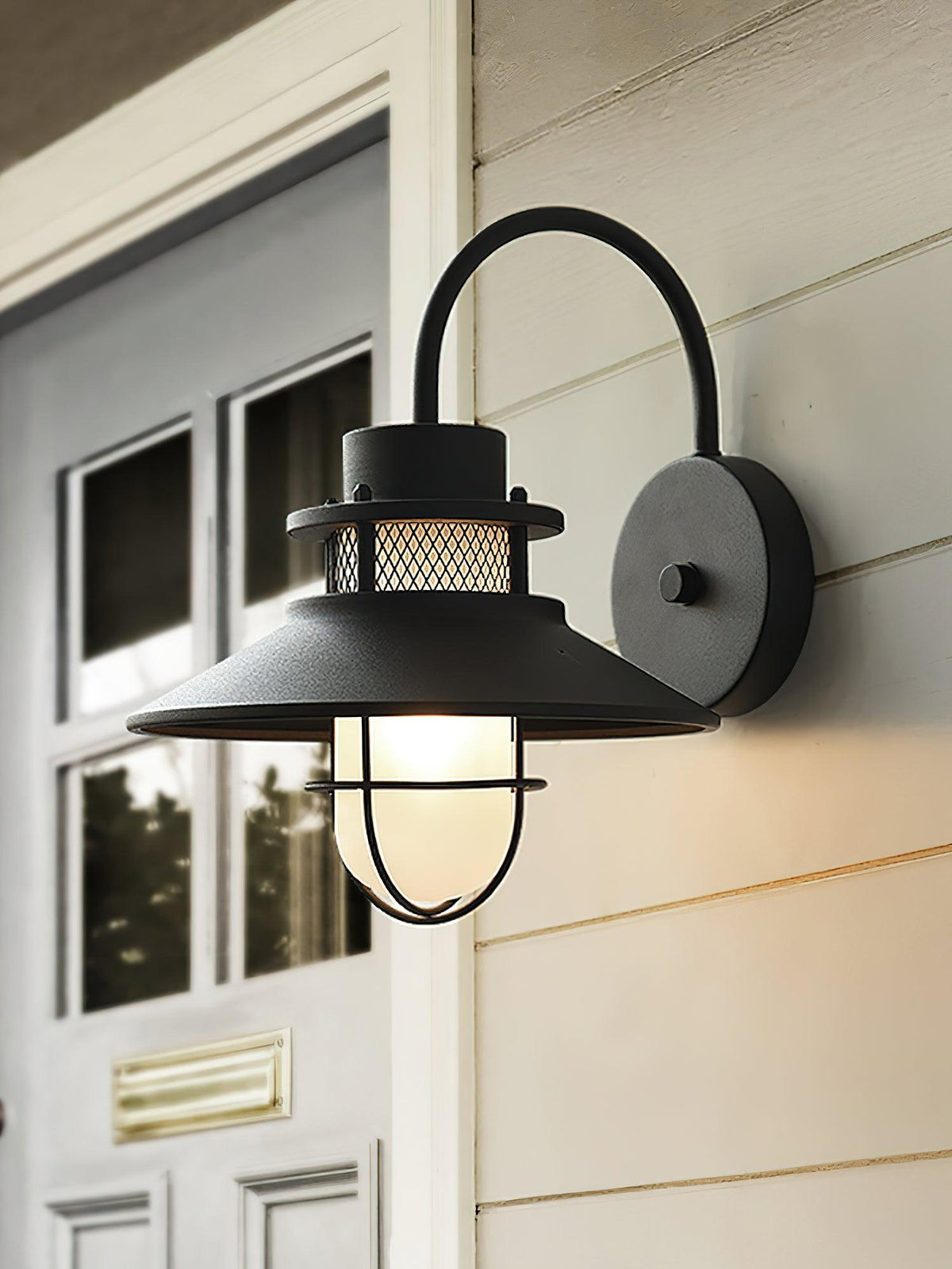 Forgeline Industrial Outdoor Wall Lamp | Waterproof Glass and Metal Fixture For Exterior Walls